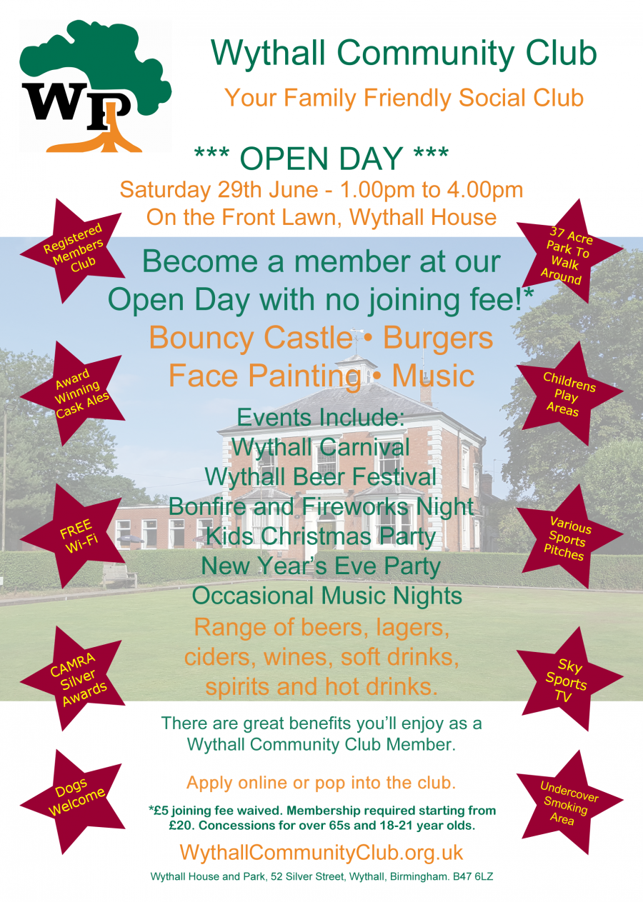 Wythall Community Club - Open Day 29th June 2019