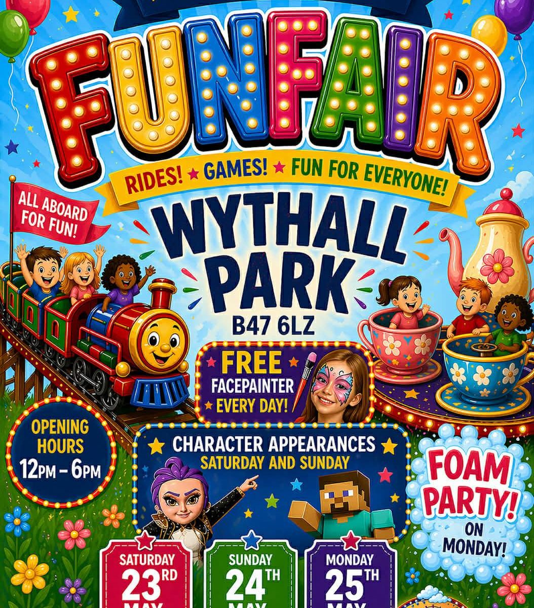 Children's Funfair Wythall Park 23-25 May 2026