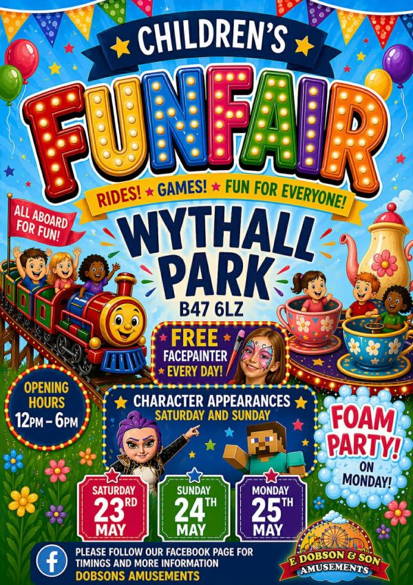 Children's Funfair Wythall Park 23-25 May 2026