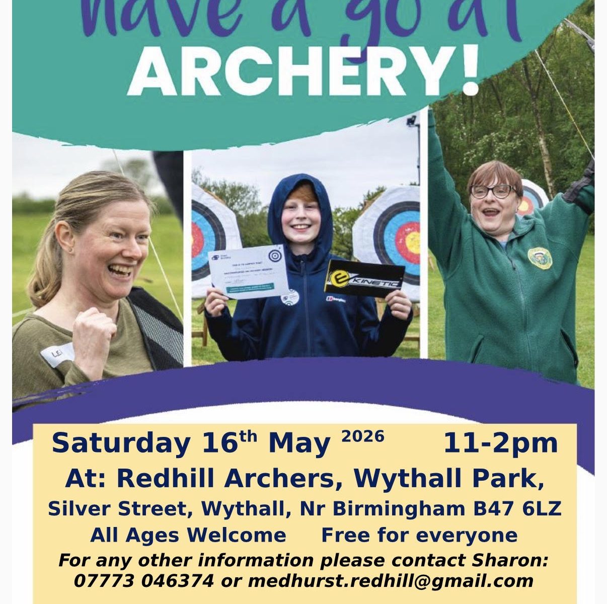 Have a go at Archery with Redhill Archers Saturday 16 May 2026 11am-2pm