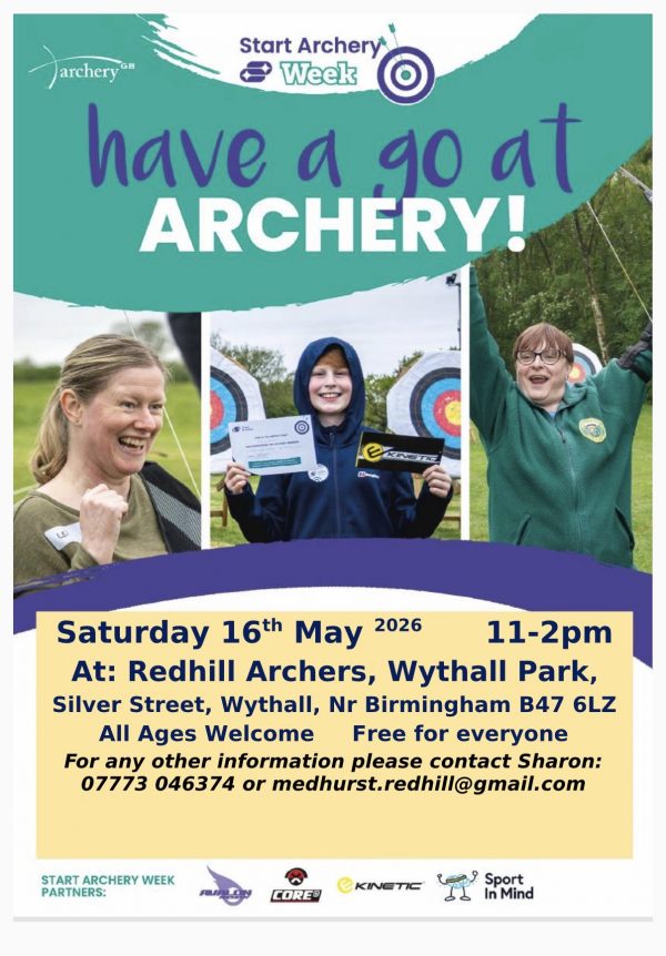 Have a go at Archery with Redhill Archers Saturday 16 May 2026 11am-2pm