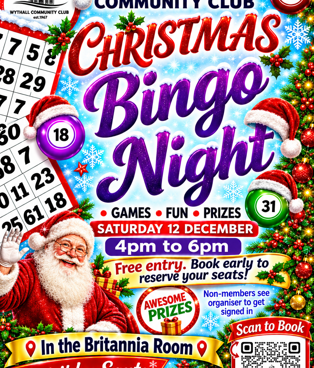 Christmas Family Friendly Bingo 12 Dec 2026