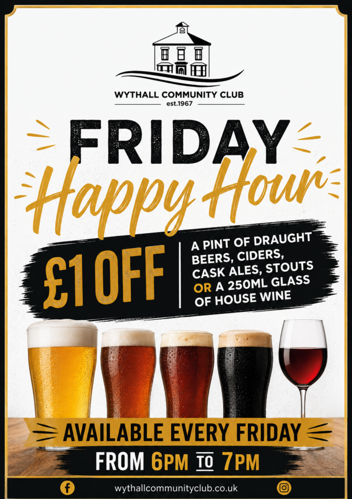 Friday Happy Hour 6pm-7pm